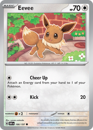 Pokémon TCG SV3: Obsidian Flames 166/197 Eevee Common Ungraded