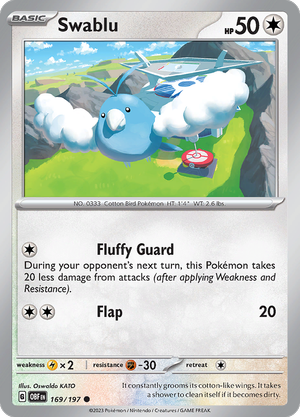 Pokémon TCG SV3: Obsidian Flames 169/197 Swablu Common Ungraded