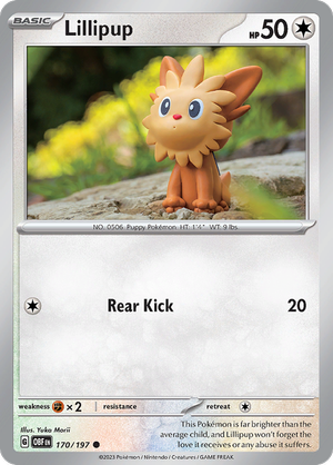 Pokémon TCG SV3: Obsidian Flames 170/197 Lillipup Common Ungraded