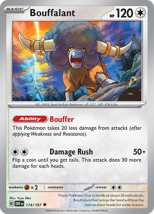 Pokémon TCG SV3: Obsidian Flames 174/197 Bouffalant Uncommon Ungraded