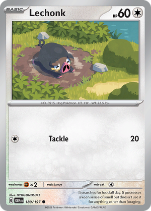 Pokémon TCG SV3: Obsidian Flames 180/197 Lechonk Common Ungraded
