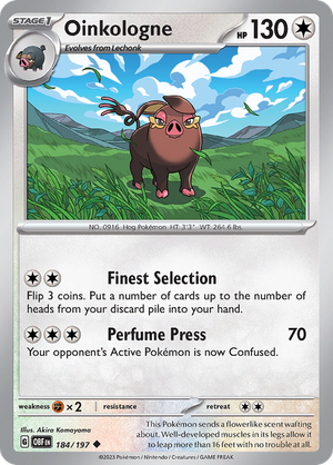 Pokémon TCG SV3: Obsidian Flames 184/197 Oinkologne Uncommon Ungraded