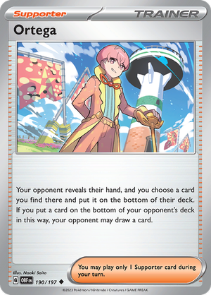 Pokémon TCG SV3: Obsidian Flames 190/197 Ortega Uncommon Ungraded