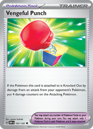 Pokémon TCG SV3: Obsidian Flames 197/197 Vengeful Punch Uncommon Ungraded