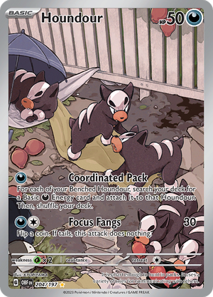 Pokémon TCG Houndour 204/197 SV03: Obsidian Flames IR Ungraded
