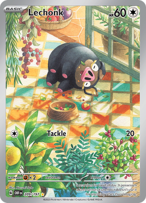 Pokémon TCG Lechonk 209/197 SV03: Obsidian Flames IR Full Art Ungraded