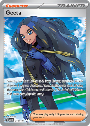Pokémon TCG Geeta 218/197 SV03: Obsidian Flames UR Full Art Ungraded