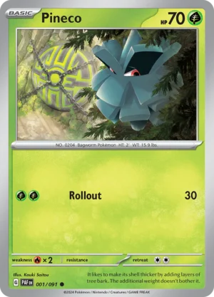 Pokémon TCG SV: Paldean Fates 001/091 Pineco Common Ungraded