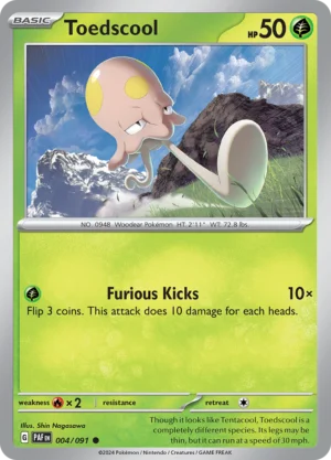 Pokémon TCG SV: Paldean Fates 004/091 Toedscool Common Ungraded