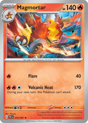 Pokémon TCG SV: Paldean Fates 010/091 Magmortar Rare Ungraded