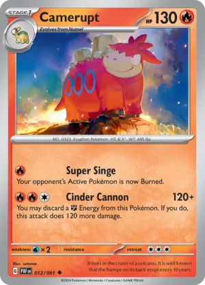 Pokémon TCG SV: Paldean Fates 012/091 Camerupt Uncommon Ungraded