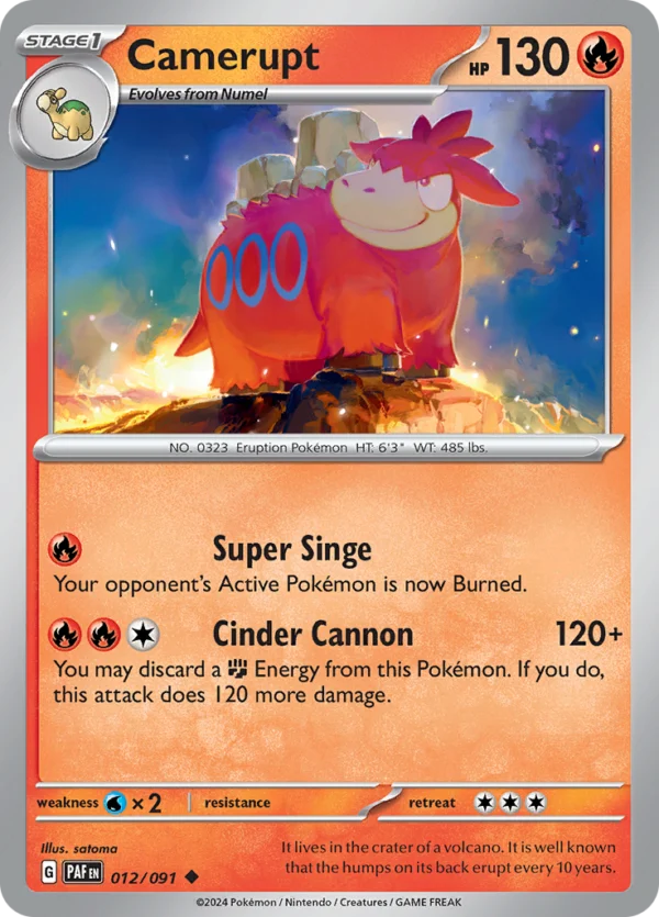 Pokémon TCG SV: Paldean Fates 012/091 Camerupt Uncommon Ungraded
