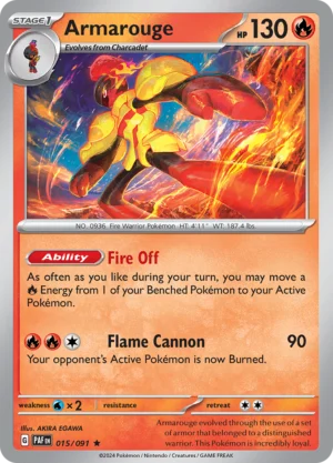 Pokémon TCG SV: Paldean Fates 015/091 Armarouge Rare Ungraded