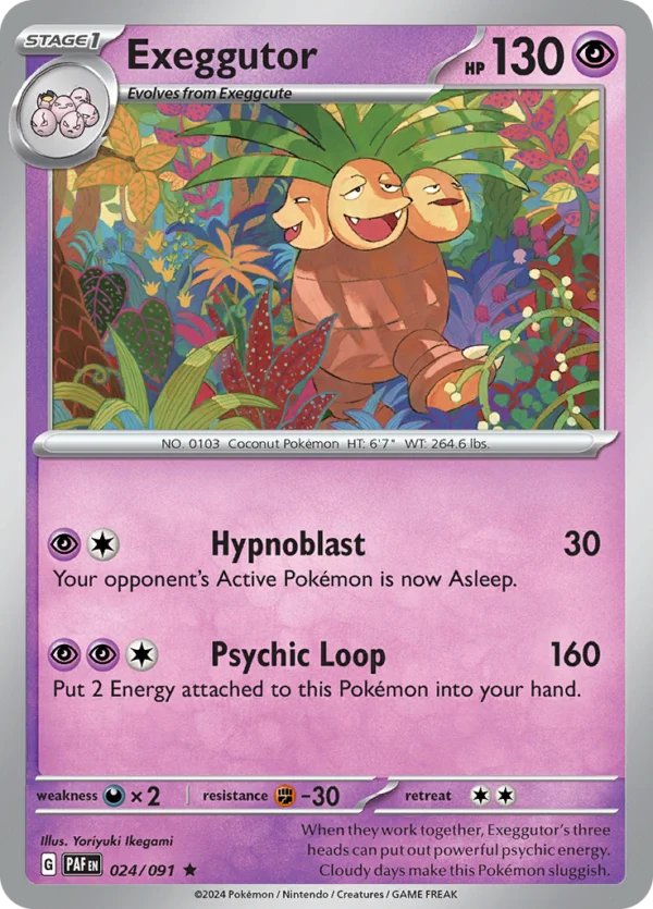 Pokémon TCG SV: Paldean Fates 024/091 Exeggutor Rare Ungraded
