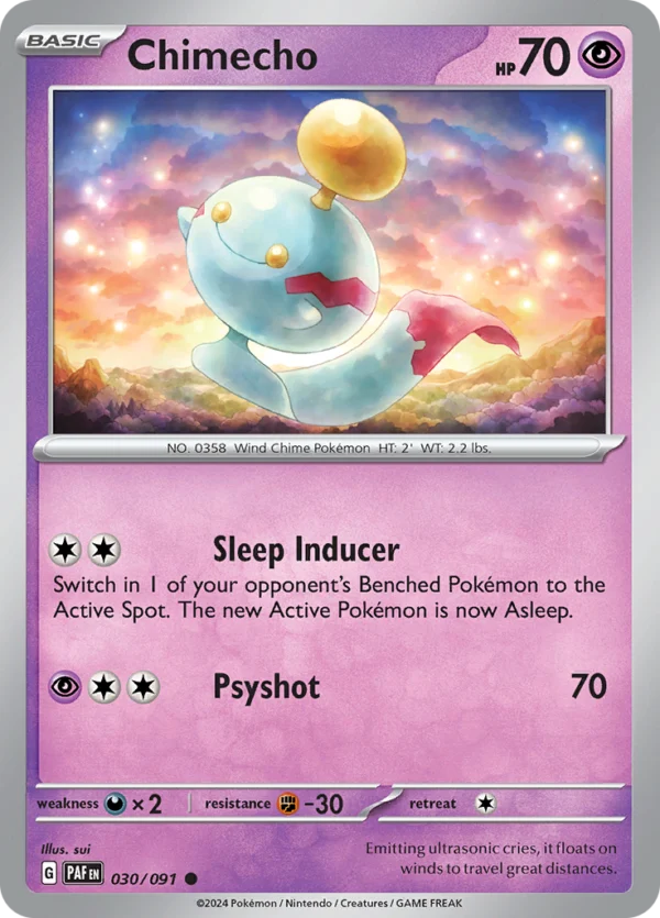 Pokémon TCG SV: Paldean Fates 030/091 Chimecho Common Ungraded