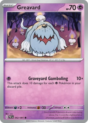 Pokémon TCG SV: Paldean Fates 042/091 Greavard Common Ungraded