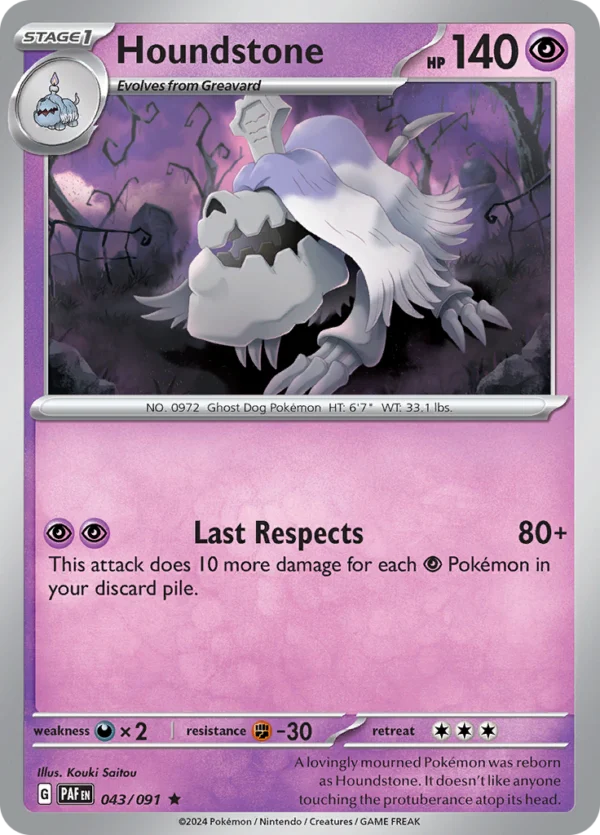 Pokémon TCG SV: Paldean Fates 043/091 Houndstone Rare Ungraded