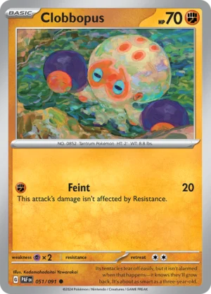 Pokémon TCG SV: Paldean Fates 051/091 Clobbopus Common Ungraded
