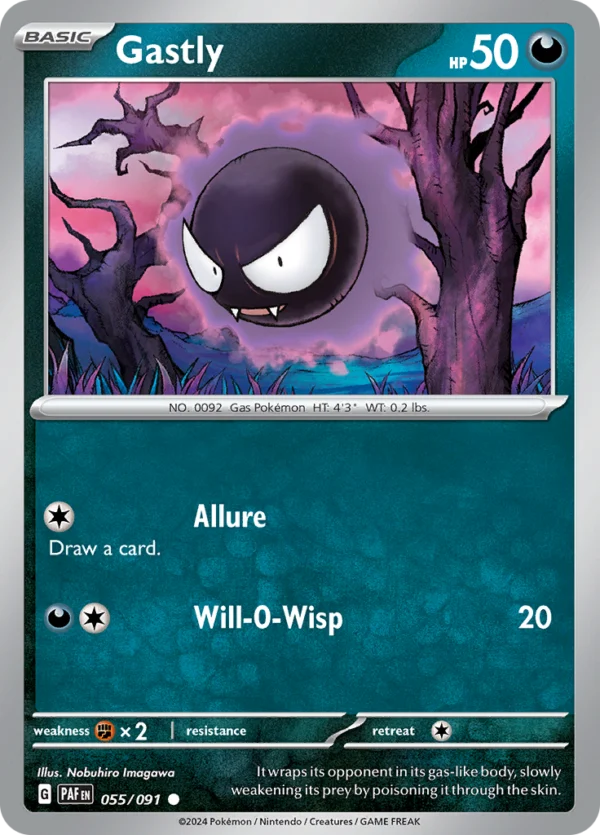 Pokémon TCG SV: Paldean Fates 055/091 Gastly Common Ungraded