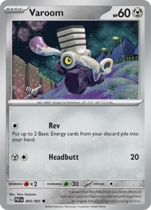 Pokémon TCG SV: Paldean Fates 064/091 Varoom Common Ungraded