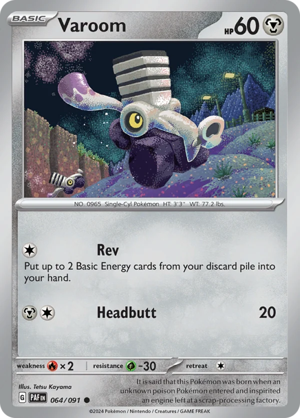 Pokémon TCG SV: Paldean Fates 064/091 Varoom Common Ungraded
