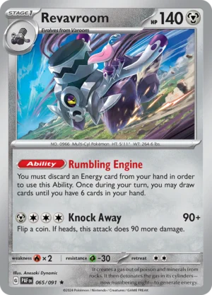 Pokémon TCG SV: Paldean Fates 065/091 Revavroom Rare Ungraded