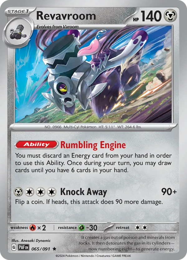 Pokémon TCG SV: Paldean Fates 065/091 Revavroom Rare Ungraded