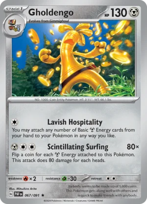 Pokémon TCG SV: Paldean Fates 067/091 Gholdengo Rare Ungraded