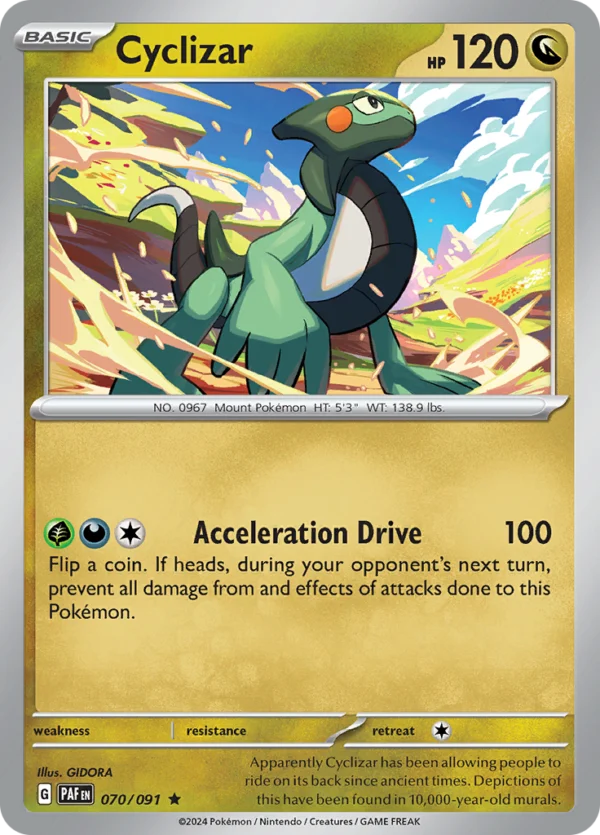 Pokémon TCG SV: Paldean Fates 070/091 Cyclizar Rare Ungraded