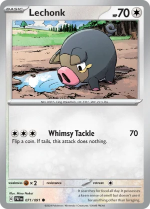 Pokémon TCG SV: Paldean Fates 071/091 Lechonk Common Ungraded