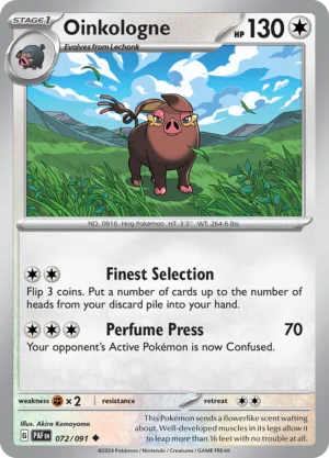 Pokémon TCG SV: Paldean Fates 072/091 Oinkologne Uncommon Ungraded