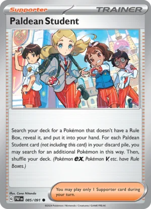 Pokémon TCG SV: Paldean Fates 085/091 Paldean Student Common Ungraded