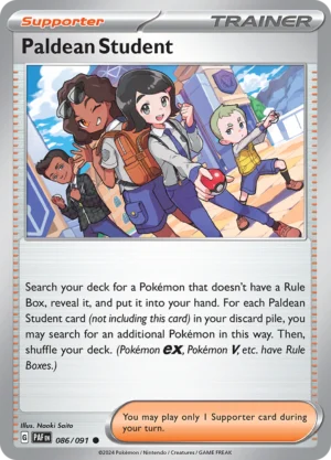 Pokémon TCG SV: Paldean Fates 086/091 Paldean Student Common Ungraded