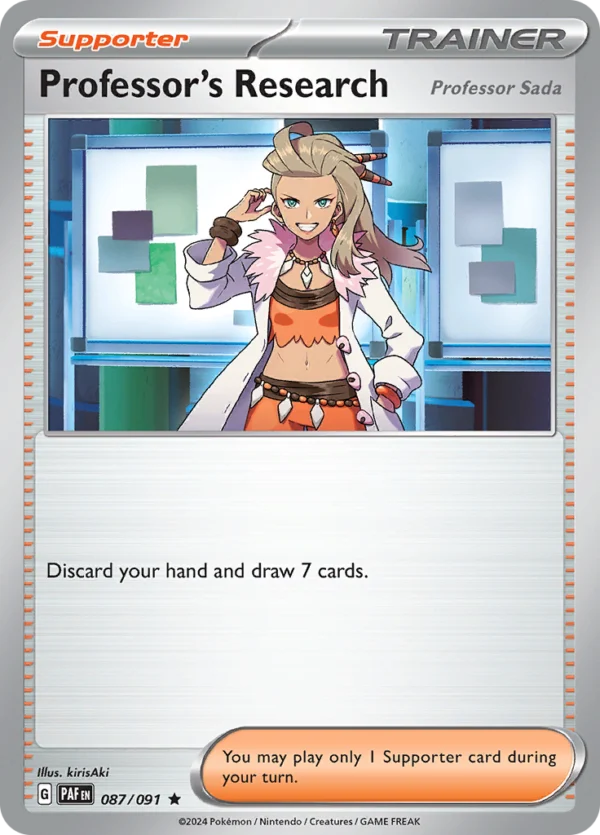 Pokémon TCG SV: Paldean Fates 087/091 Professor's Research Professor Sada Rare Ungraded
