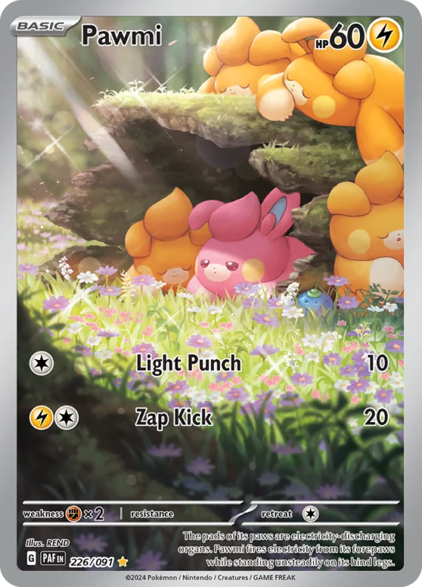 Pokémon TCG Pawmi 226/091 SV: Paldean Fates IR Full Art Ungraded