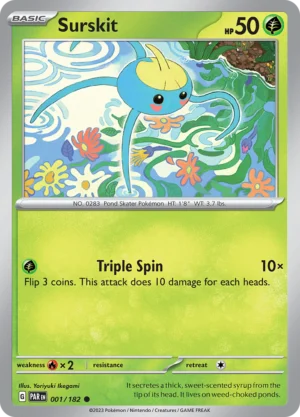Pokémon TCG SV4: Paradox Rift 001/182 Surskit Common Ungraded