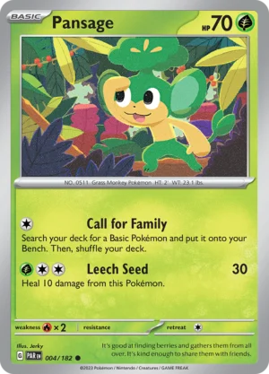 Pokémon TCG SV4: Paradox Rift 004/182 Pansage Common Ungraded