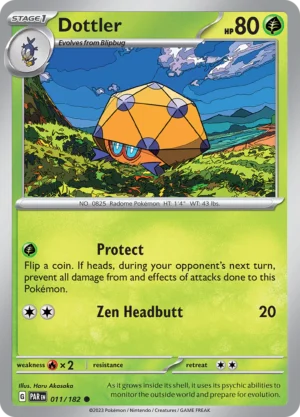 Pokémon TCG SV4: Paradox Rift 011/182 Dottler Common Ungraded