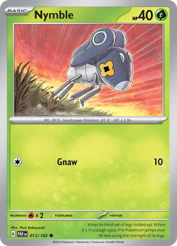 Pokémon TCG SV4: Paradox Rift 013/182 Nymble Common Ungraded
