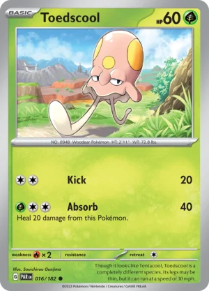 Pokémon TCG SV4: Paradox Rift 016/182 Toedscool Common Ungraded