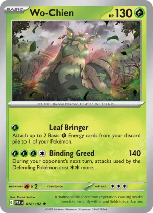 Pokémon TCG SV4: Paradox Rift 018/182 Wo-Chien Rare Ungraded