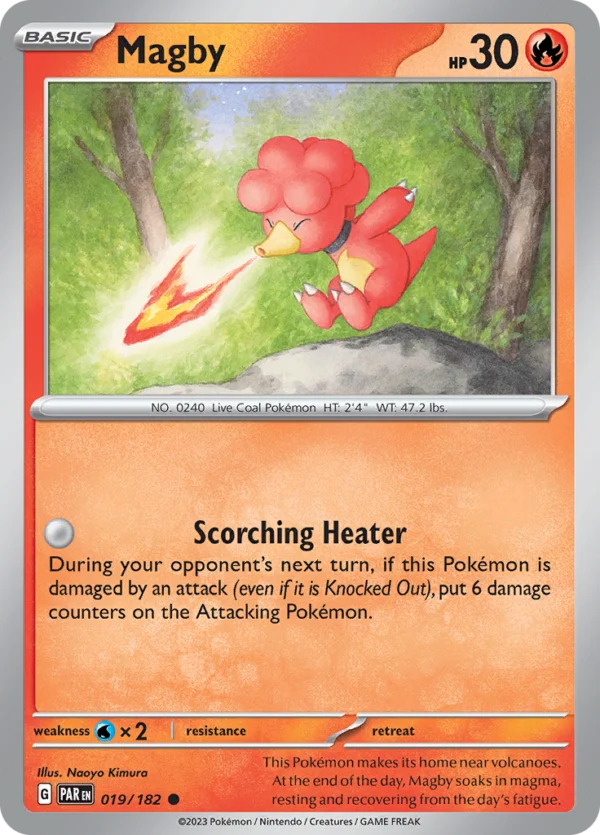 Pokémon TCG SV4: Paradox Rift 019/182 Magby Common Ungraded