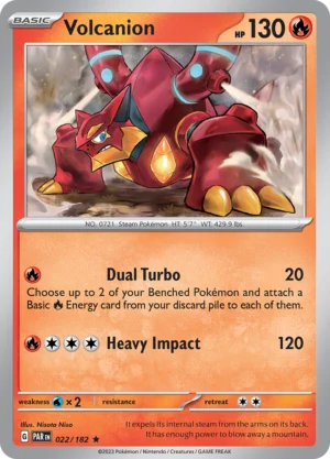 Pokémon TCG SV4: Paradox Rift 022/182 Volcanion Rare Ungraded
