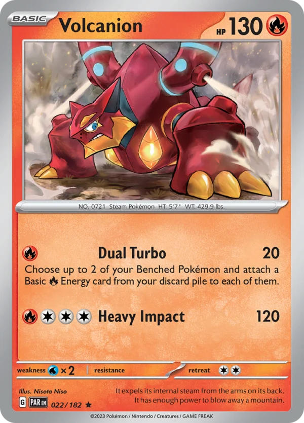 Pokémon TCG SV4: Paradox Rift 022/182 Volcanion Rare Ungraded