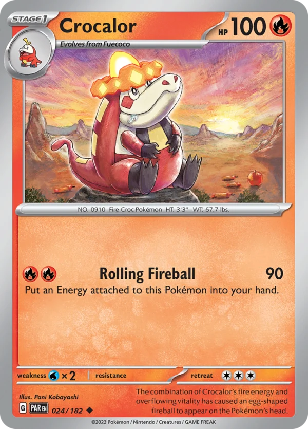 Pokémon TCG SV4: Paradox Rift 024/182 Crocalor Uncommon Ungraded