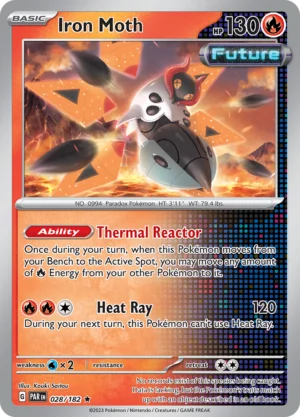 Pokémon TCG SV4: Paradox Rift 028/182 Iron Moth Rare Ungraded