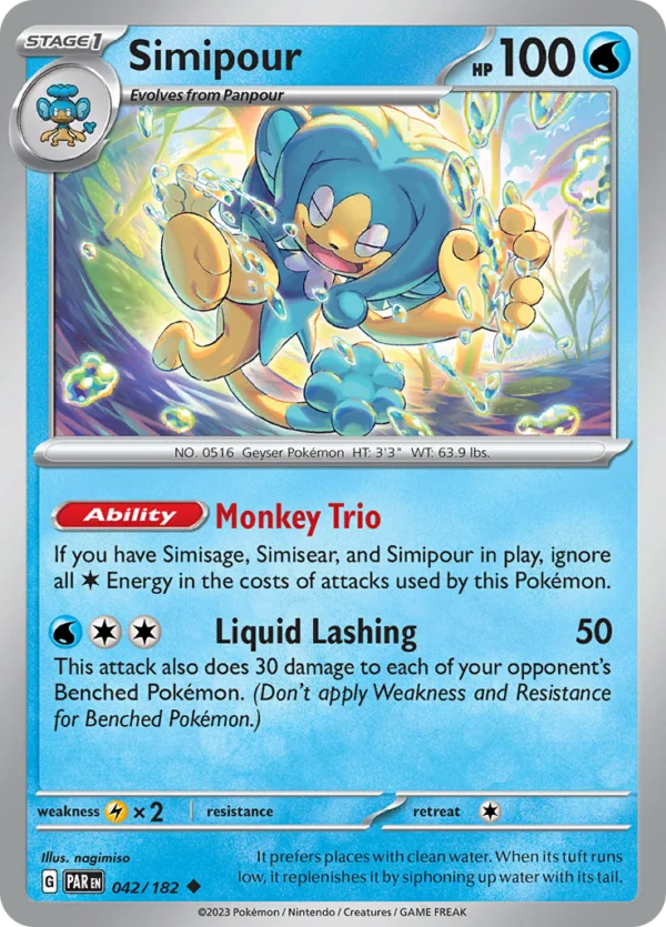 Pokémon TCG SV4: Paradox Rift 042/182 Simipour Uncommon Ungraded