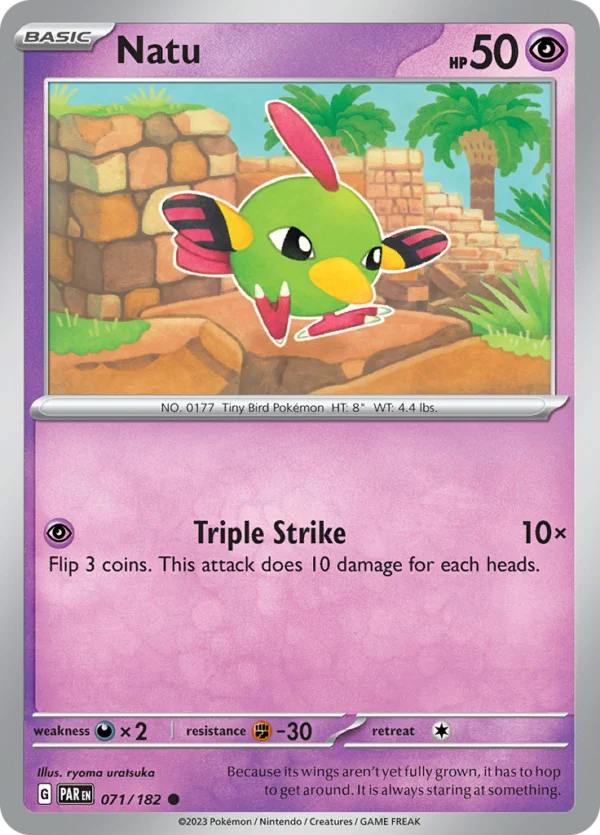 Pokémon TCG SV4: Paradox Rift 071/182 Natu Common Ungraded