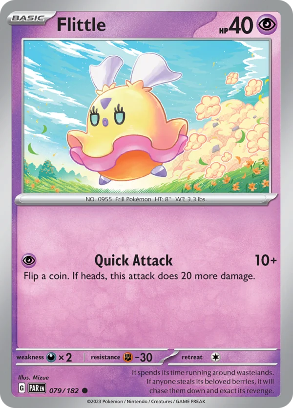 Pokémon TCG SV4: Paradox Rift 079/182 Flittle Common Ungraded