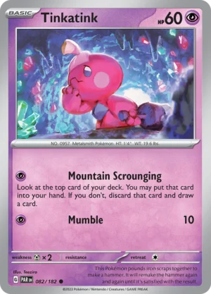 Pokémon TCG SV4: Paradox Rift 082/182 Tinkatink Common Ungraded